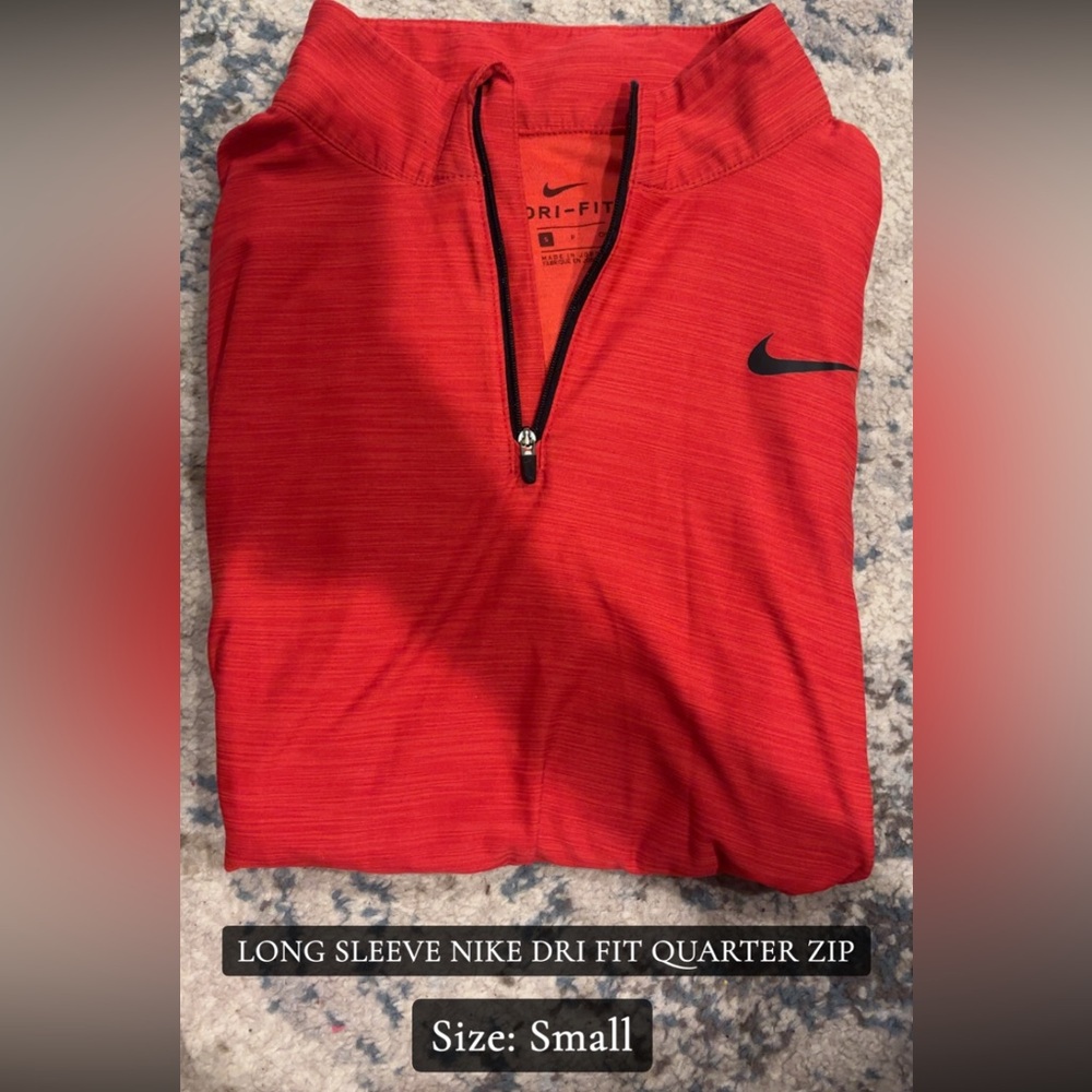 Nike Red Quarter-Zip Dri-Fit Top